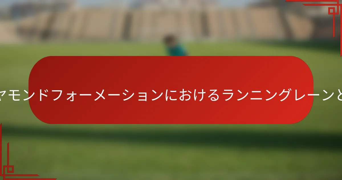 ダイヤモンドフォーメーションにおけるランニングレーンとは？